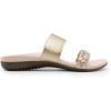 DREAM PAIRS Women’s Arch Support Slides Flat Sandals Soft Cushion Slippers With Adjustable Straps(Gold)