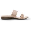 DREAM PAIRS Women’s Arch Support Slides Flat Sandals Soft Cushion Slippers With Adjustable Straps(Nude)