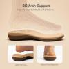 DREAM PAIRS Women’s Arch Support Slides Flat Sandals Soft Cushion Slippers With Adjustable Straps(Nude)