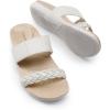 DREAM PAIRS Women’s Arch Support Slides Flat Sandals Soft Cushion Slippers With Adjustable Straps(White)