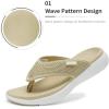 DREAM PAIRS Women’s Arch Support Soft Cushion Flip Flops Thong Sandals(Beige)