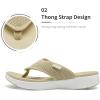DREAM PAIRS Women’s Arch Support Soft Cushion Flip Flops Thong Sandals(Beige)