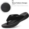 DREAM PAIRS Women’s Arch Support Soft Cushion Flip Flops Thong Sandals(Black)