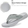 DREAM PAIRS Women’s Arch Support Soft Cushion Flip Flops Thong Sandals(Grey)