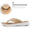 DREAM PAIRS Women’s Arch Support Soft Cushion Flip Flops Thong Sandals(Khaki-knit)