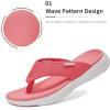 DREAM PAIRS Women’s Arch Support Soft Cushion Flip Flops Thong Sandals(Watermelon/Red)
