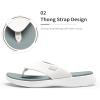 DREAM PAIRS Women’s Arch Support Soft Cushion Flip Flops Thong Sandals(White-knit)