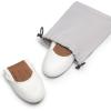DREAM PAIRS Women’s Ballet Flats Foldable Round Toe Dressy Comfortable Slip On Dress Shoes(White)