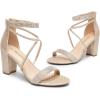 DREAM PAIRS Womens Chunkle(All Gold-glitter)