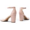 DREAM PAIRS Womens Chunkle(Nude/Clear)