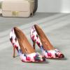 DREAM PAIRS Women’s Closed Toe High Heels Dress Pointed Toe Wedding Pump Shoes(Floral)
