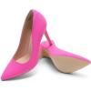 DREAM PAIRS Women’s Closed Toe High Heels Dress Pointed Toe Wedding Pump Shoes(Fuchsia/Suede)