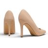 DREAM PAIRS Women’s Closed Toe High Heels Dress Pointed Toe Wedding Pump Shoes(Nude/Nubuck)