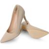 DREAM PAIRS Women’s Closed Toe High Heels Dress Pointed Toe Wedding Pump Shoes(Nude/Suede)