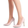 DREAM PAIRS Women’s Closed Toe High Heels Dress Pointed Toe Wedding Pump Shoes(Pink/Suede)
