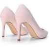 DREAM PAIRS Women’s Closed Toe High Heels Dress Pointed Toe Wedding Pump Shoes(Pink/Suede)