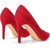 DREAM PAIRS Women’s Closed Toe High Heels Dress Pointed Toe Wedding Pump Shoes(Red/Suede)