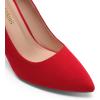 DREAM PAIRS Women’s Closed Toe High Heels Dress Pointed Toe Wedding Pump Shoes(Red/Suede)