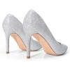 DREAM PAIRS Women’s Closed Toe High Heels Dress Pointed Toe Wedding Pump Shoes(Silver/Glitter)