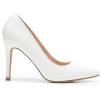DREAM PAIRS Women’s Closed Toe High Heels Dress Pointed Toe Wedding Pump Shoes(White/Pu)