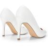 DREAM PAIRS Women’s Closed Toe High Heels Dress Pointed Toe Wedding Pump Shoes(White/Pu)