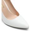 DREAM PAIRS Women’s Closed Toe High Heels Dress Pointed Toe Wedding Pump Shoes(White/Pu)