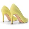 DREAM PAIRS Women’s Closed Toe High Heels Dress Pointed Toe Wedding Pump Shoes(Yellow/Suede)