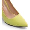 DREAM PAIRS Women’s Closed Toe High Heels Dress Pointed Toe Wedding Pump Shoes(Yellow/Suede)