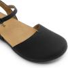 DREAM PAIRS Women’s Closed Toe Sandals Arch Support Comfort Cork Footbed Flat Sandals Summer Shoes(Black)