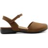 DREAM PAIRS Women’s Closed Toe Sandals Arch Support Comfort Cork Footbed Flat Sandals Summer Shoes(Brown)
