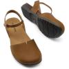 DREAM PAIRS Women’s Closed Toe Sandals Arch Support Comfort Cork Footbed Flat Sandals Summer Shoes(Brown)