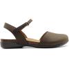 DREAM PAIRS Women’s Closed Toe Sandals Arch Support Comfort Cork Footbed Flat Sandals Summer Shoes(Dark Brown)