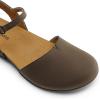 DREAM PAIRS Women’s Closed Toe Sandals Arch Support Comfort Cork Footbed Flat Sandals Summer Shoes(Dark Brown)