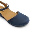 DREAM PAIRS Women’s Closed Toe Sandals Arch Support Comfort Cork Footbed Flat Sandals Summer Shoes(Navy)