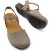 DREAM PAIRS Women’s Closed Toe Sandals Arch Support Comfort Cork Footbed Flat Sandals Summer Shoes(Taupe)