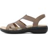 DREAM PAIRS Women’s Comfortable Arch Support Dressy Flat Sandals Elastic Open Toe Walking Shoes for Summer(Bronze)