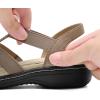 DREAM PAIRS Women’s Comfortable Arch Support Dressy Flat Sandals Elastic Open Toe Walking Shoes for Summer(Bronze)