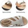 DREAM PAIRS Women’s Comfortable Arch Support Dressy Flat Sandals Elastic Open Toe Walking Shoes for Summer(Grey)