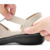DREAM PAIRS Women’s Comfortable Arch Support Dressy Flat Sandals Elastic Open Toe Walking Shoes for Summer(Nude)