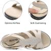 DREAM PAIRS Women’s Comfortable Arch Support Dressy Flat Sandals Elastic Open Toe Walking Shoes for Summer(Nude)