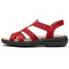 DREAM PAIRS Women’s Comfortable Arch Support Dressy Flat Sandals Elastic Open Toe Walking Shoes for Summer(Red)