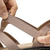 DREAM PAIRS Women’s Comfortable Arch Support Dressy Flat Sandals Elastic Open Toe Walking Shoes for Summer(Taupe)