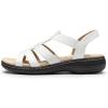 DREAM PAIRS Women’s Comfortable Arch Support Dressy Flat Sandals Elastic Open Toe Walking Shoes for Summer(White)