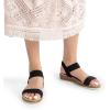 DREAM PAIRS Women’s Comfortable Dressy Cork Low Wedge Heels Cute Summer One Band Casual Flat Sandals with Adjustable Ankle Strap(Black)