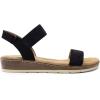 DREAM PAIRS Women’s Comfortable Dressy Cork Low Wedge Heels Cute Summer One Band Casual Flat Sandals with Adjustable Ankle Strap(Black)