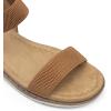 DREAM PAIRS Women’s Comfortable Dressy Cork Low Wedge Heels Cute Summer One Band Casual Flat Sandals with Adjustable Ankle Strap(Camel)