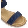 DREAM PAIRS Women’s Comfortable Dressy Cork Low Wedge Heels Cute Summer One Band Casual Flat Sandals with Adjustable Ankle Strap(Navy)