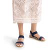 DREAM PAIRS Women’s Comfortable Dressy Cork Low Wedge Heels Cute Summer One Band Casual Flat Sandals with Adjustable Ankle Strap(Navy)