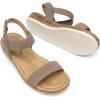 DREAM PAIRS Women’s Comfortable Dressy Cork Low Wedge Heels Cute Summer One Band Casual Flat Sandals with Adjustable Ankle Strap(Taupe)