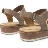 DREAM PAIRS Women’s Comfortable Dressy Cork Low Wedge Heels Cute Summer One Band Casual Flat Sandals with Adjustable Ankle Strap(Taupe)